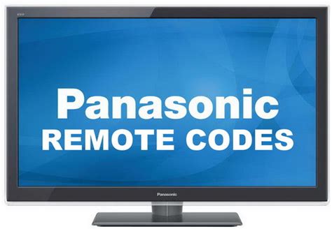 Remote Control Codes For Panasonic TVs.